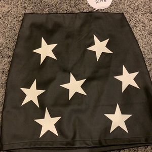 Princess Polly star leather skirt